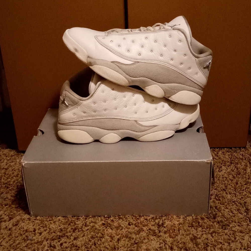 Men's Air Jordan 13s Retro Low Pure Platinum